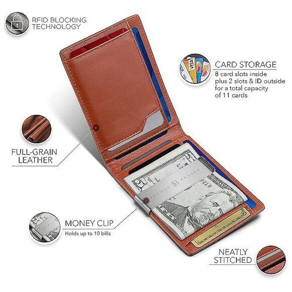 SERMAN BRANDS Money Clip Wallet - Mens , Salted Green Transformer - Picture 5 of 6